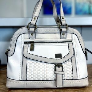b.ø.c brand white Amherst woven satchel